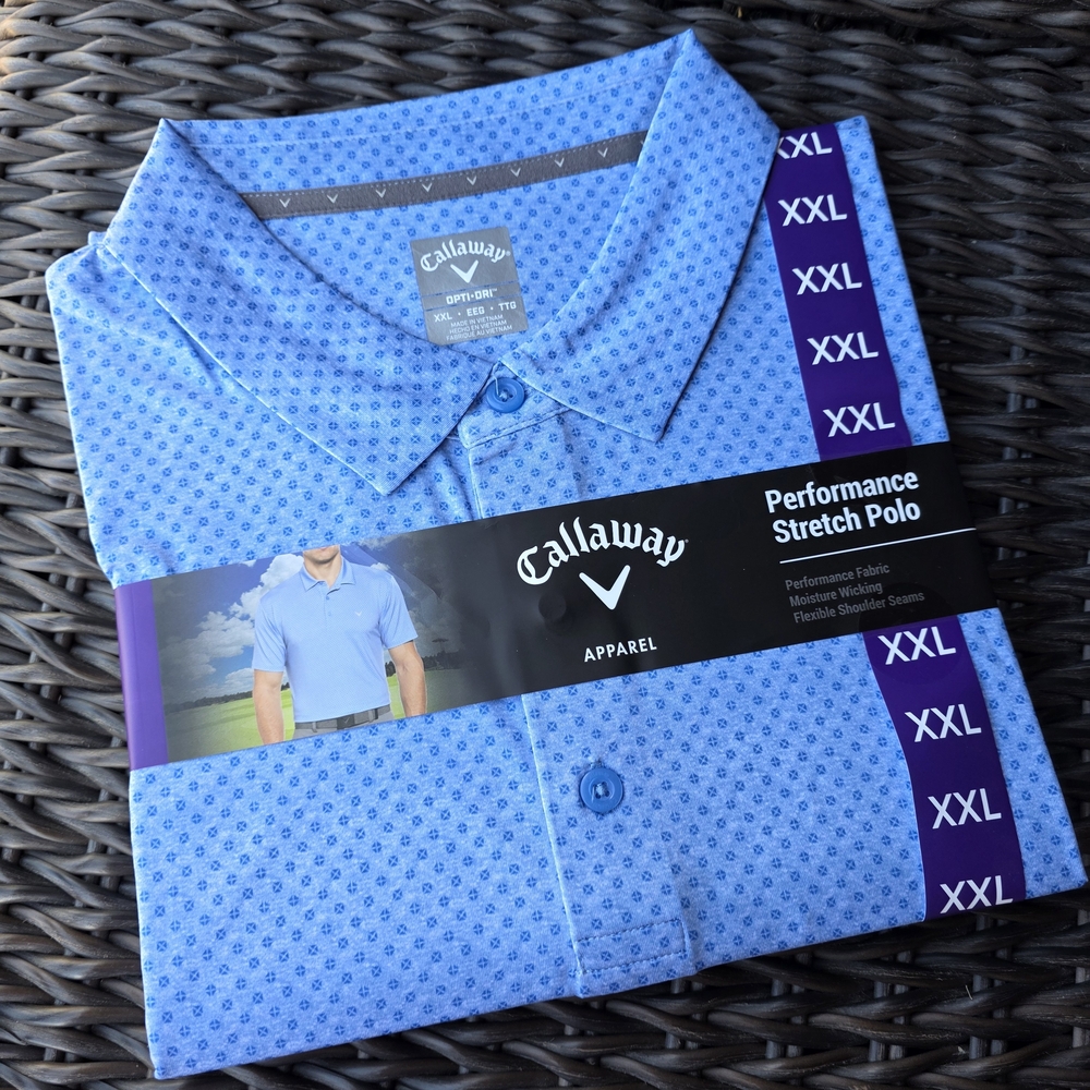 Callaway Men's Blue Performance Stretch Polo Shirt